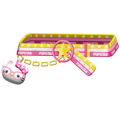 Amekaji Gyaru Harajuku Kitty Belt Pink Yellow