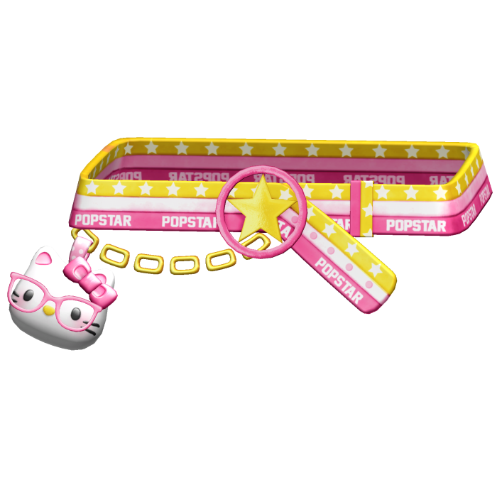 Amekaji Gyaru Harajuku Kitty Belt Pink Yellow