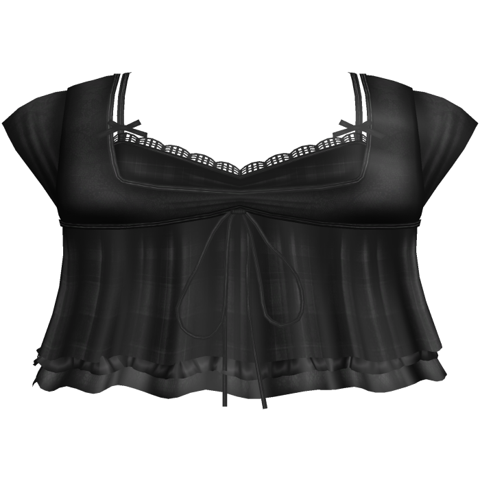pretty gothic ruffled blouse w tank top black