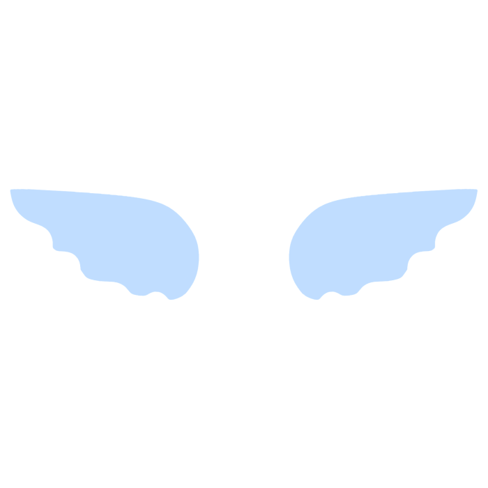 ♡ Cute Simple Sticker Angel Wings in Pastel Blue