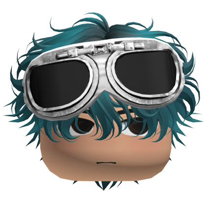 Cute Boy Anime Hair w Googles (Teal) Roblox item
