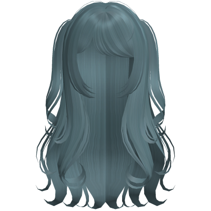 adorable wispy curly pigtails hair in dark teal