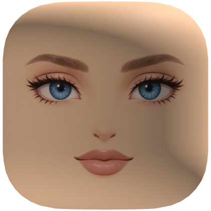 Sweet Blue Eyes Doll Face with Soft Glossy Lips