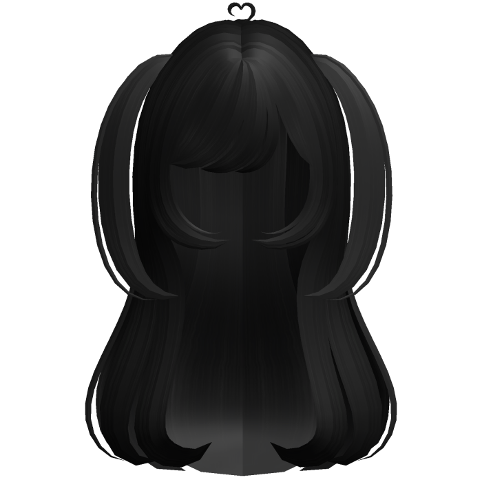 . ‿♡ soft black long wavey hair w pigtails ♡