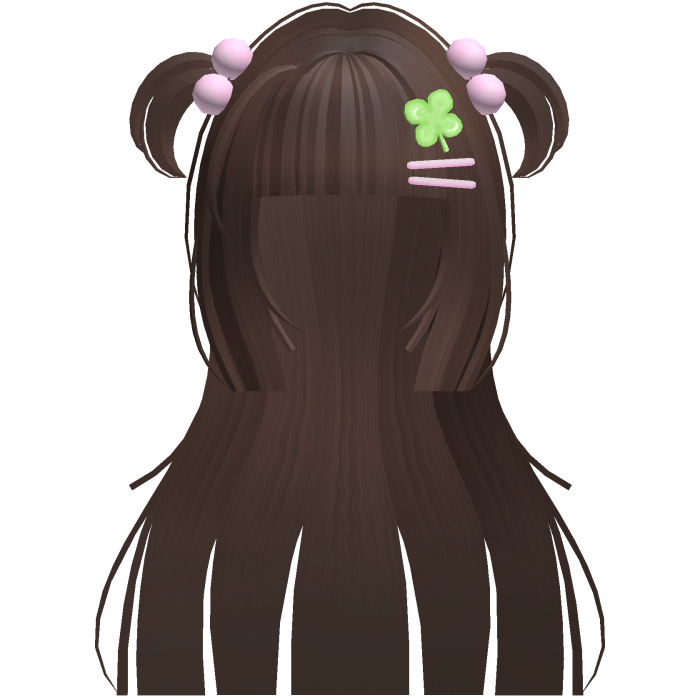 clover🍀.. mini pigtail hime hair behind brown