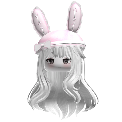 Cute Bunny Beret Wavy Hair Girl  Roblox item