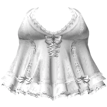 cute soft white layered lace dress w emo bows 3.0 Roblox item