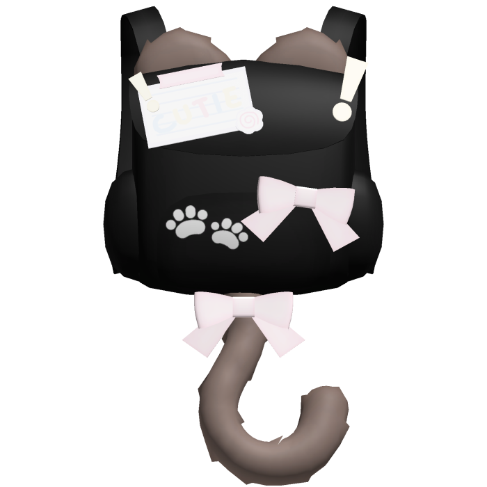 ♡ kawaii black kitty backpack w ash brown tail