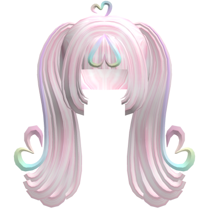Princess Rainbow Curled Doll Swirl Heart Pigtails
