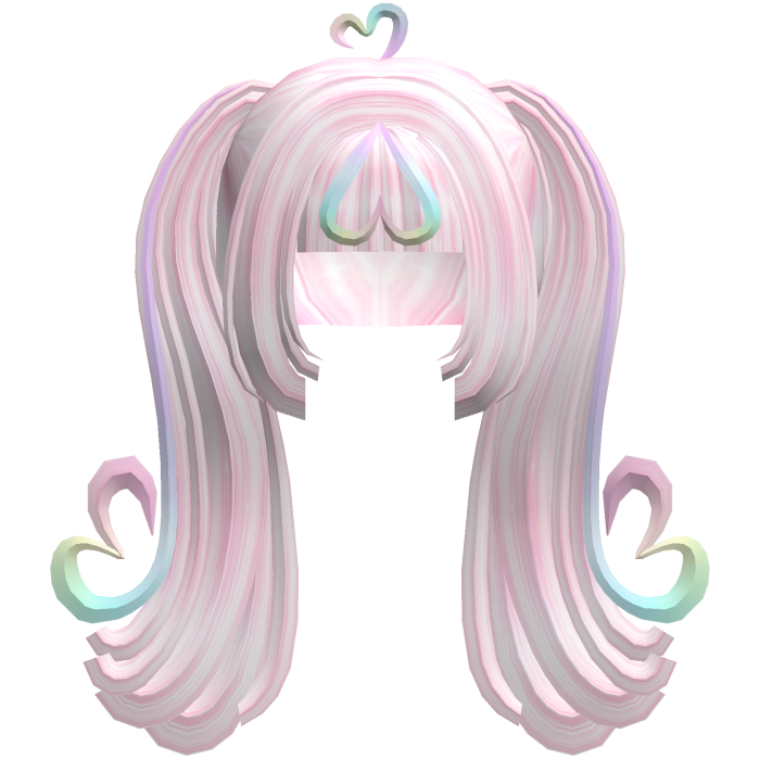 Princess Rainbow Curled Doll Swirl Heart Pigtails