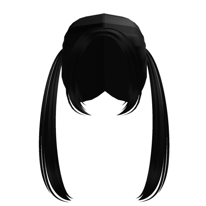 . ‿ ♡ long black straight gorg pigtails