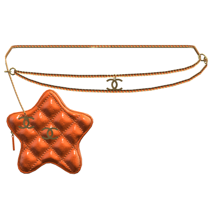 Orange Cstar Quilted Waist Bag Gold Roblox item