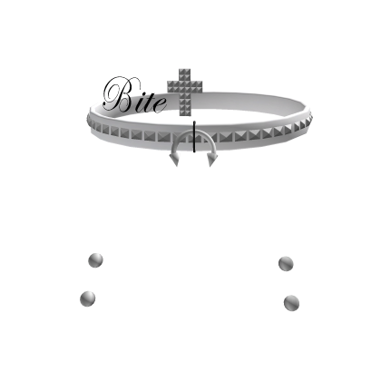 emo studded pierced white chocker w tattoo (bite) Roblox item