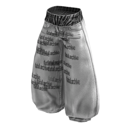 White Baggy Skater Zebra Denim