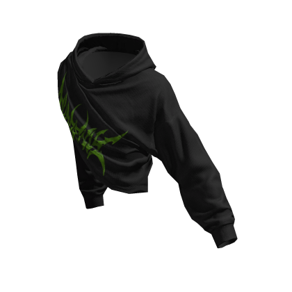 Half Raised Hoodie Black w/ Green Svddenly Print