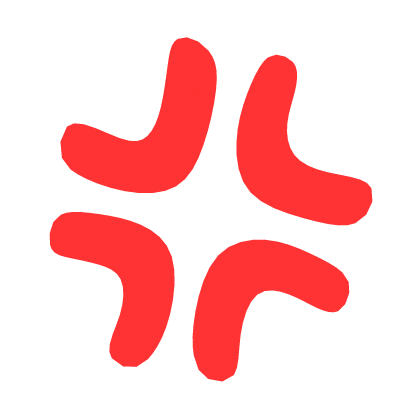 ♡ Cute Angry Anime Expression Sticker Red