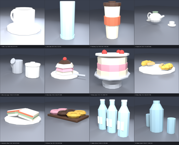 Cafe Food Drink Props Coffee Cake Bakery x12 preview 4