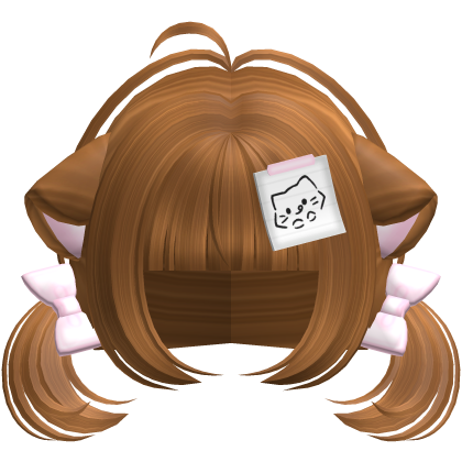 Cute Kawaii Kitty Note Pigtails in Copper