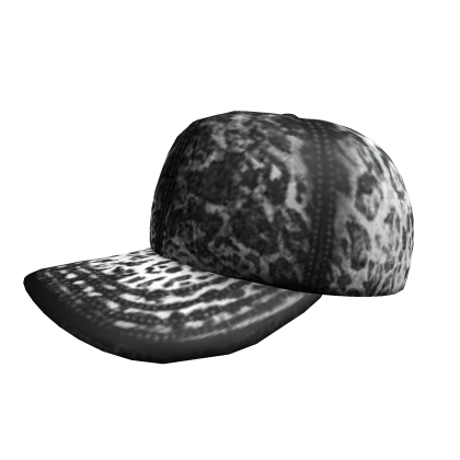 Monochrome Grunge Leopard Print Cap