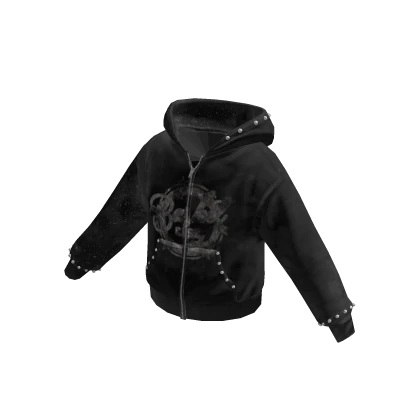 Black Y2K Rhinestone Zip Up Hoodie | Roblox Item - Rolimon's