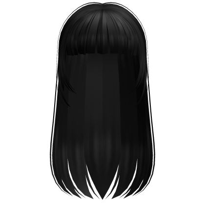 ♡ strawberry girl cute straight hair (black) Roblox item