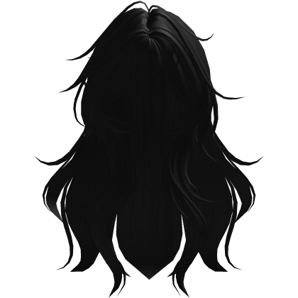 cute fluffy emo girl hair y2k (black) Roblox item
