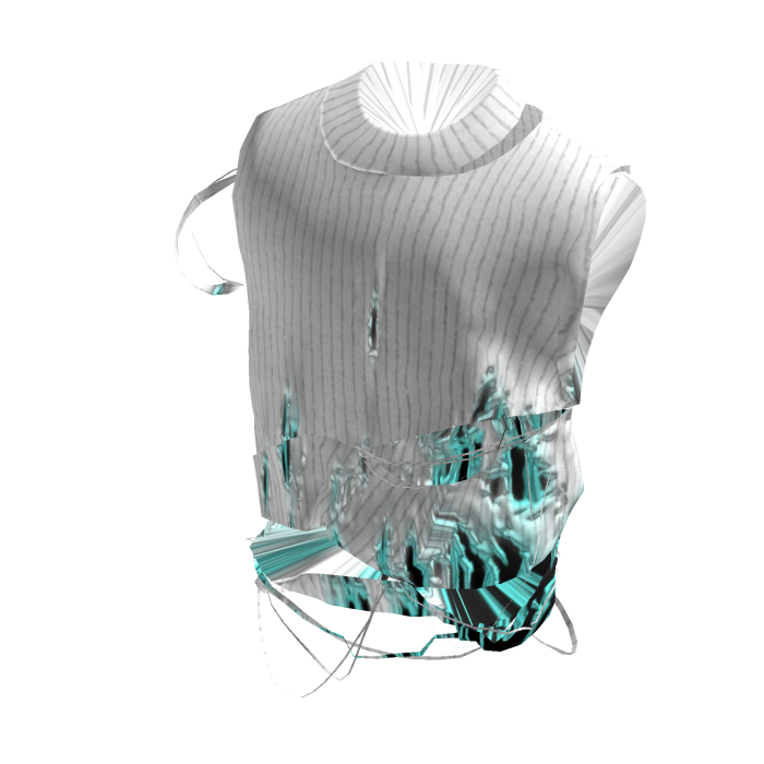 White Y2K Cyber Distressed Strap Knit Top [PBR]