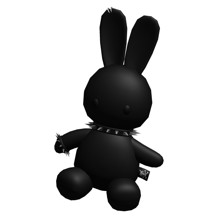All Black Emo Bunny Plushie [Waist] 