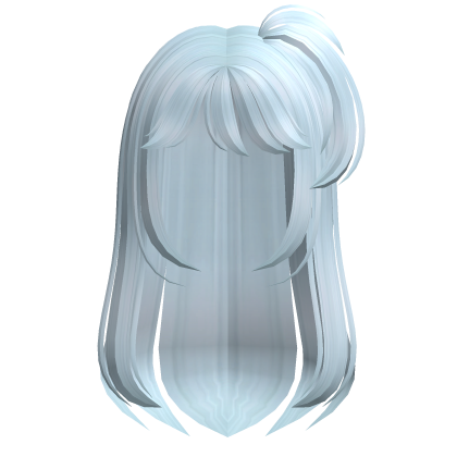 ♡ blue anime straight side ponytail hair Roblox item