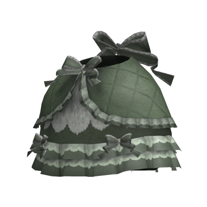 dark ruffled rococo / victorian skirt green Roblox item