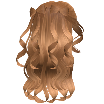 Curly Soft Hair With Bows (Caramel) Roblox item