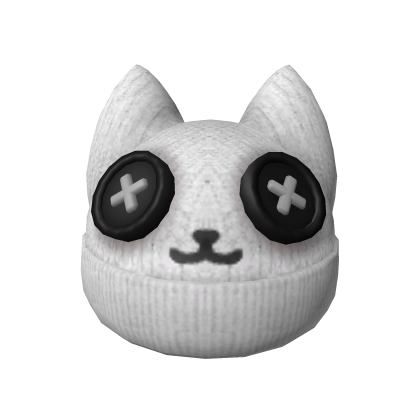 Roblox Item White Kitty Beanie 2.0