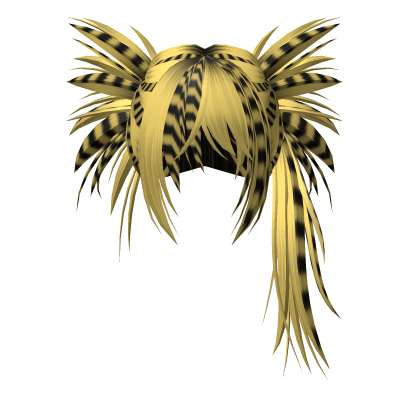 Y2K Spikey Alt Scene Raccoon Hair Yellow 