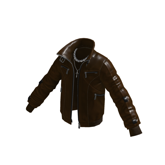 Hooded Bomber Jacket w/ Sleeve Straps (Brown)