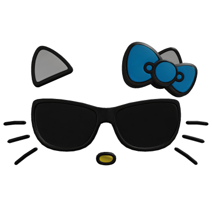 Cat Shades Blue Bow