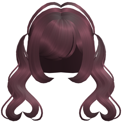 . ‿♡ pretty maroon heart pigtail hair ⊹ . ୨୧