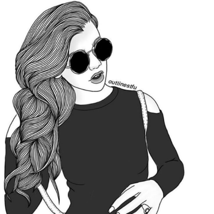 drawing of a girl but (lines) Roblox decal