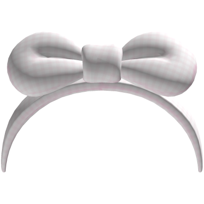 ꒰ cute pink plaid bow headband ♡꒱ Roblox item