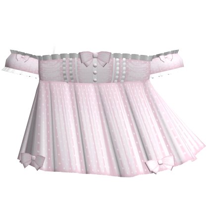Adorable White and Pink Polka-Dot Ruffle Dress