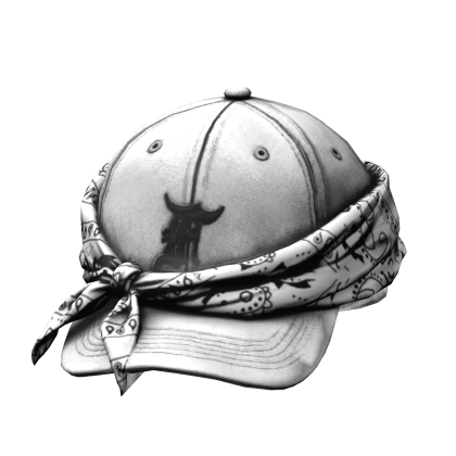 Cute cap with an emo Y2K bandana (White)