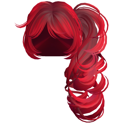 Dramatic Curls Oneside Hair in Flame Dark Red