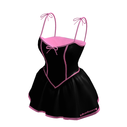 Valentine Black Pink Corset Dress BB thumbnail
