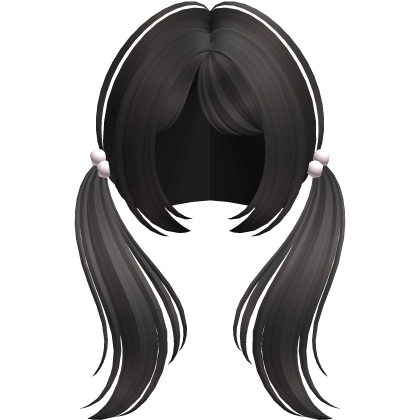  ♡ adorable cute girly moe pigtails (dark brown) Roblox item