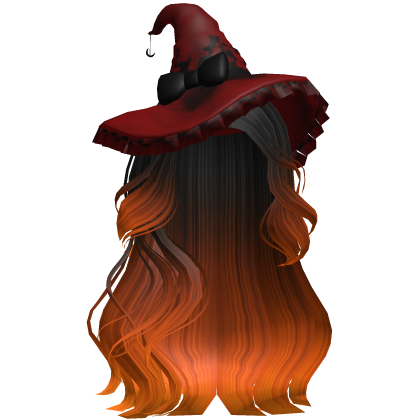 Halloween Side Swept Witch Hair (Black & Orange)