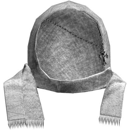 White Head Scarf w/ Gothic Cross Chain