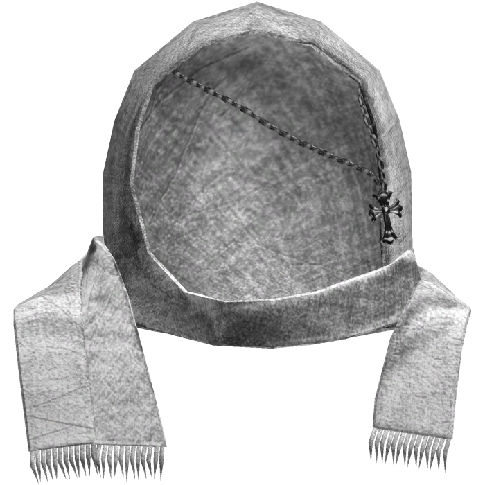 White Head Scarf w/ Gothic Cross Chain
