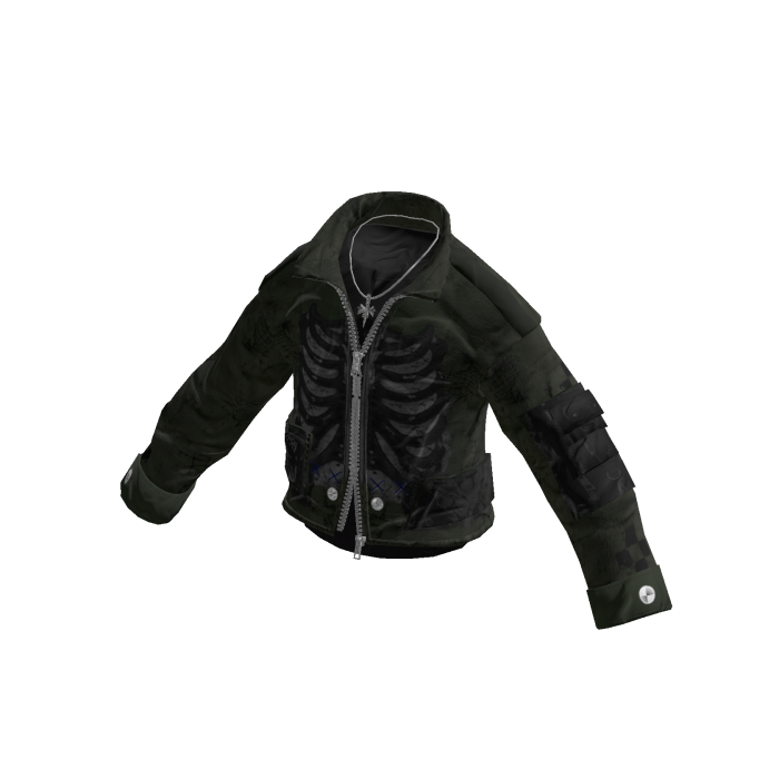 Skeleton Graphic Zip Jacket (Dark Green)