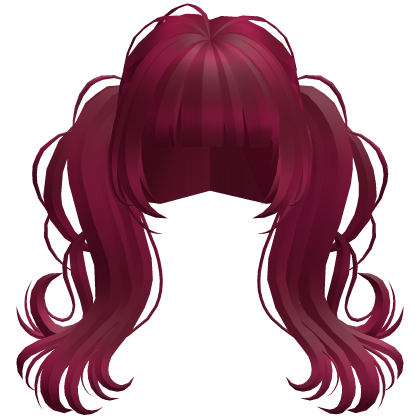 Cute Curly Fluffy Pigtails (Hot Pink) Roblox item