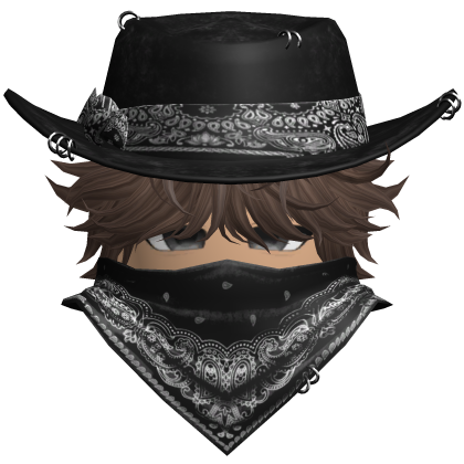 Gothic Cowboy Bandit w/ Neckscarf & Cowboy Hat