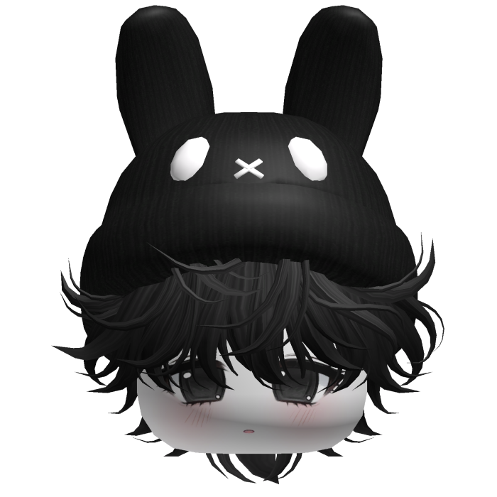 Moe Messy Boy Hair W/ Bunny Hat Black V3